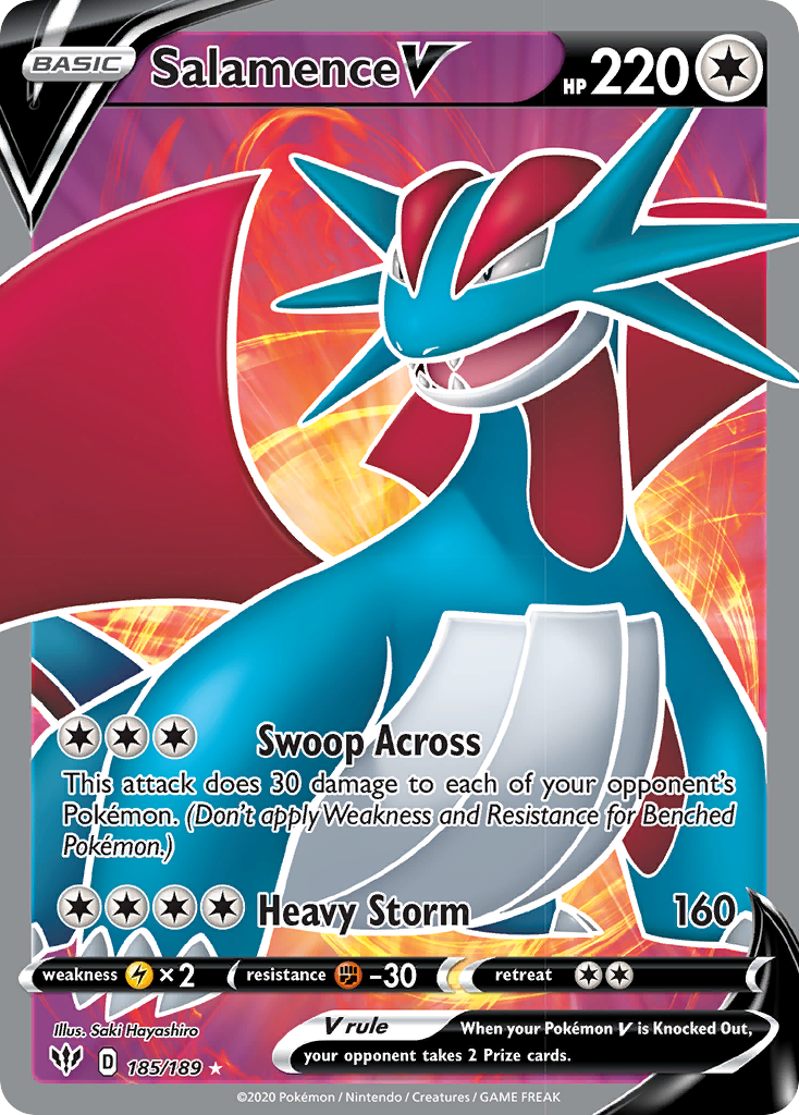 Salamence V (185/189) [Sword & Shield: Darkness Ablaze] | Exor Games Bridgewater