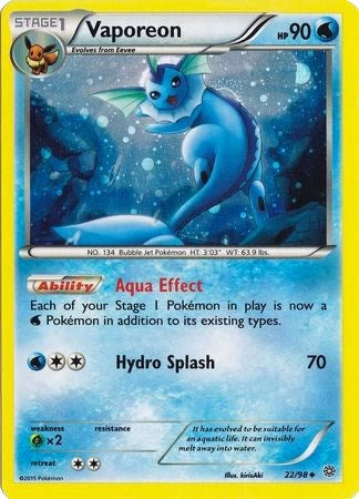 Vaporeon (22/98) (Cosmos Holo) [XY: Ancient Origins] | Exor Games Bridgewater