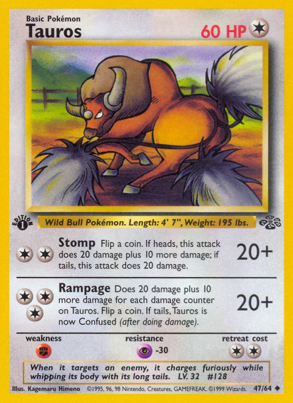 Tauros (47/64) [Jungle 1st Edition] | Exor Games Bridgewater