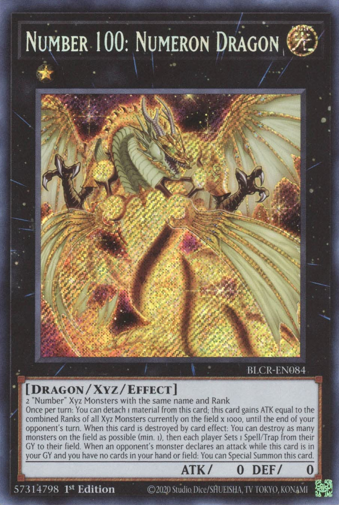 Number 100: Numeron Dragon [BLCR-EN084] Secret Rare | Exor Games Bridgewater