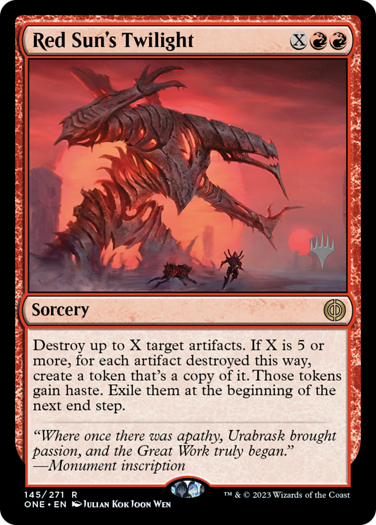 Red Sun's Twilight (Promo Pack) [Phyrexia: All Will Be One Promos] | Exor Games Bridgewater