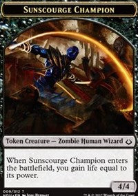 Sunscourge Champion // Zombie Double-sided Token [Hour of Devastation Tokens] | Exor Games Bridgewater