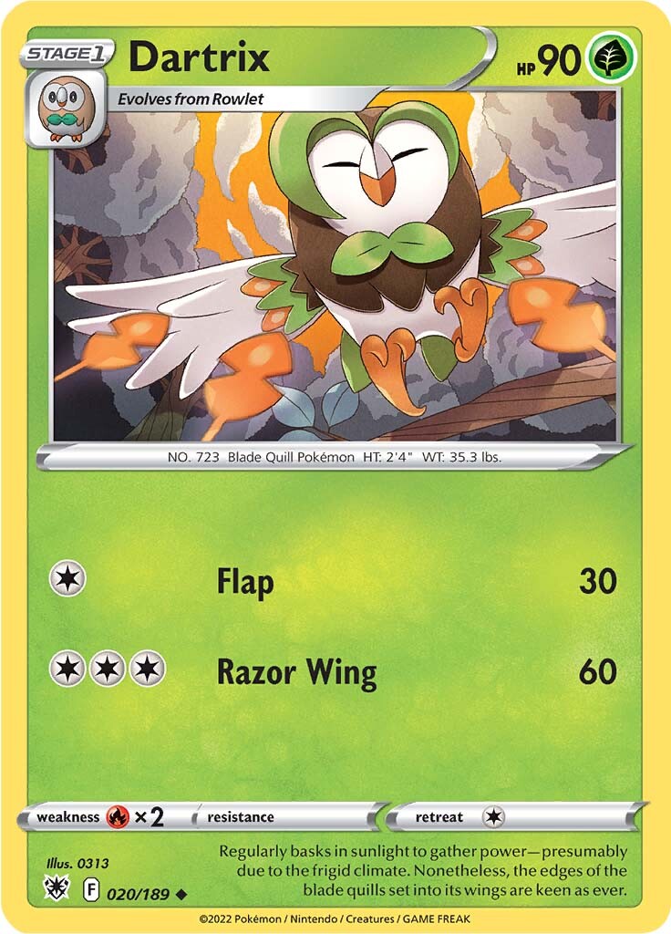 Dartrix (020/189) [Sword & Shield: Astral Radiance] | Exor Games Bridgewater