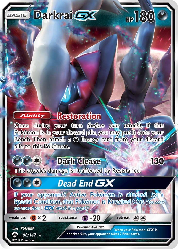 Darkrai GX (88/147) [Sun & Moon: Burning Shadows] | Exor Games Bridgewater