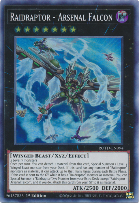 Raidraptor - Arsenal Falcon [ROTD-EN094] Super Rare | Exor Games Bridgewater