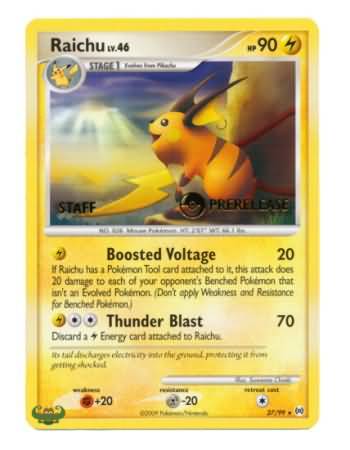 Raichu (27/99) (Staff Prerelease Promo) [Nintendo: Black Star Promos] | Exor Games Bridgewater