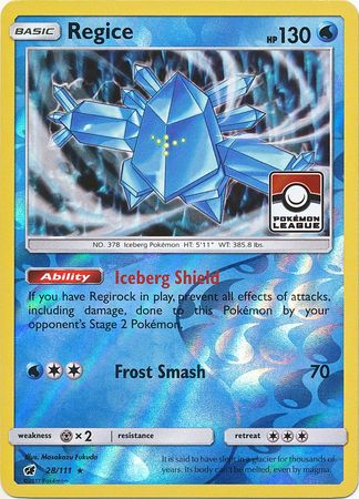 Regice (28/111) (League Promo) [Sun & Moon: Crimson Invasion] | Exor Games Bridgewater