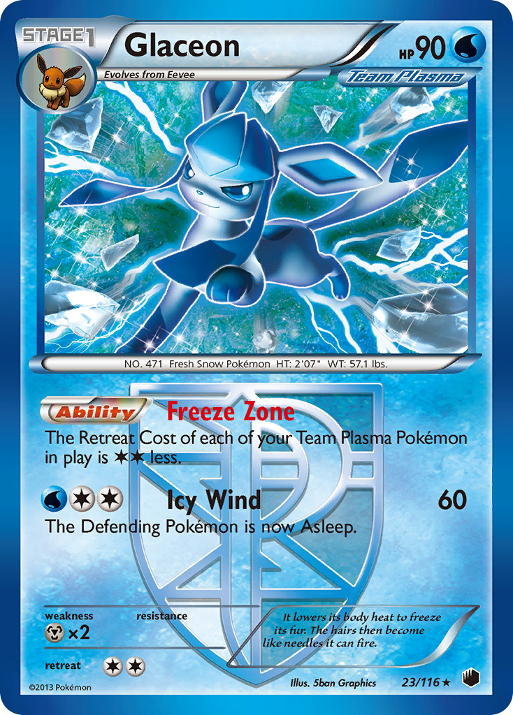 Glaceon (23/116) [Black & White: Plasma Freeze] | Exor Games Bridgewater