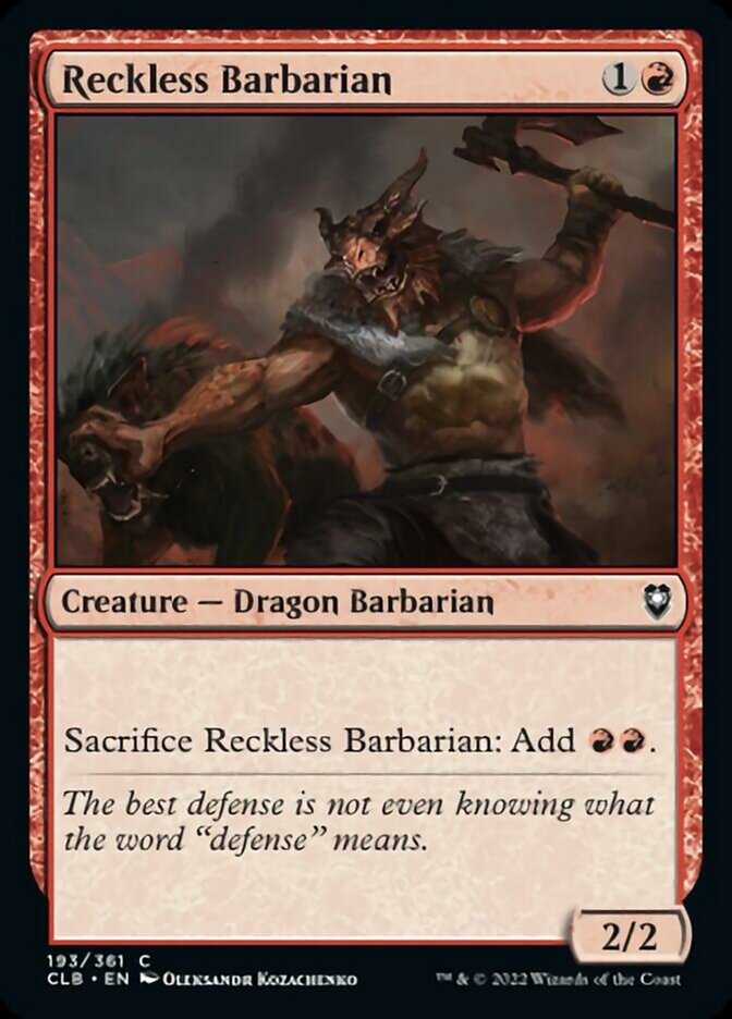 Reckless Barbarian [Commander Legends: Battle for Baldur's Gate] | Exor Games Bridgewater