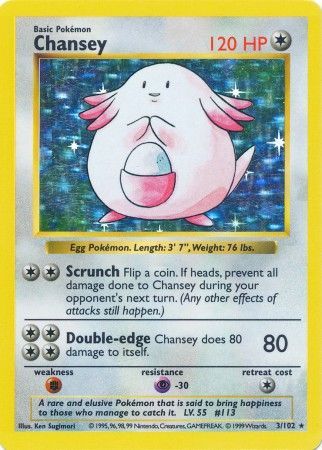 Chansey (3/102) [Base Set Shadowless Unlimited] | Exor Games Bridgewater