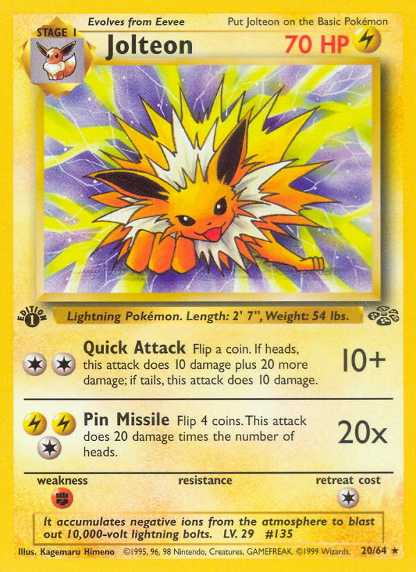 Jolteon (20/64) [Jungle 1st Edition] | Exor Games Bridgewater