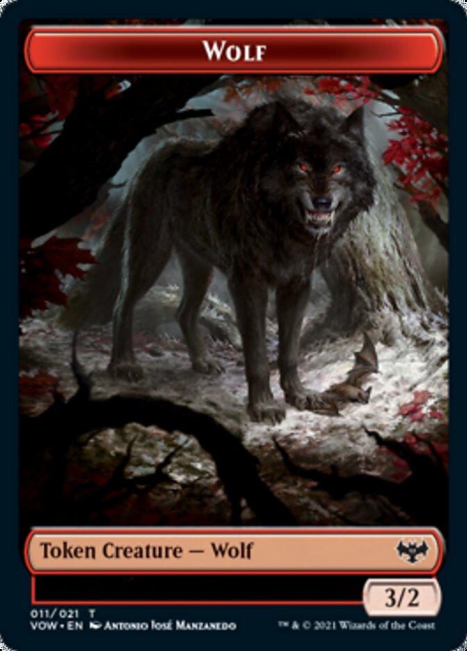 Wolf Token (011) [Innistrad: Crimson Vow Tokens] | Exor Games Bridgewater