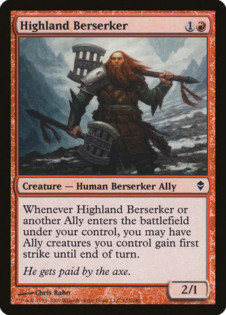 Highland Berserker [Zendikar] | Exor Games Bridgewater