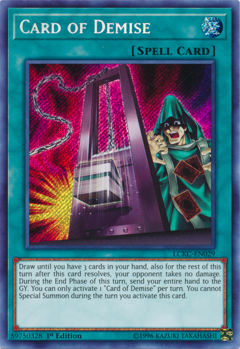 Card of Demise [LCKC-EN029] Secret Rare | Exor Games Bridgewater