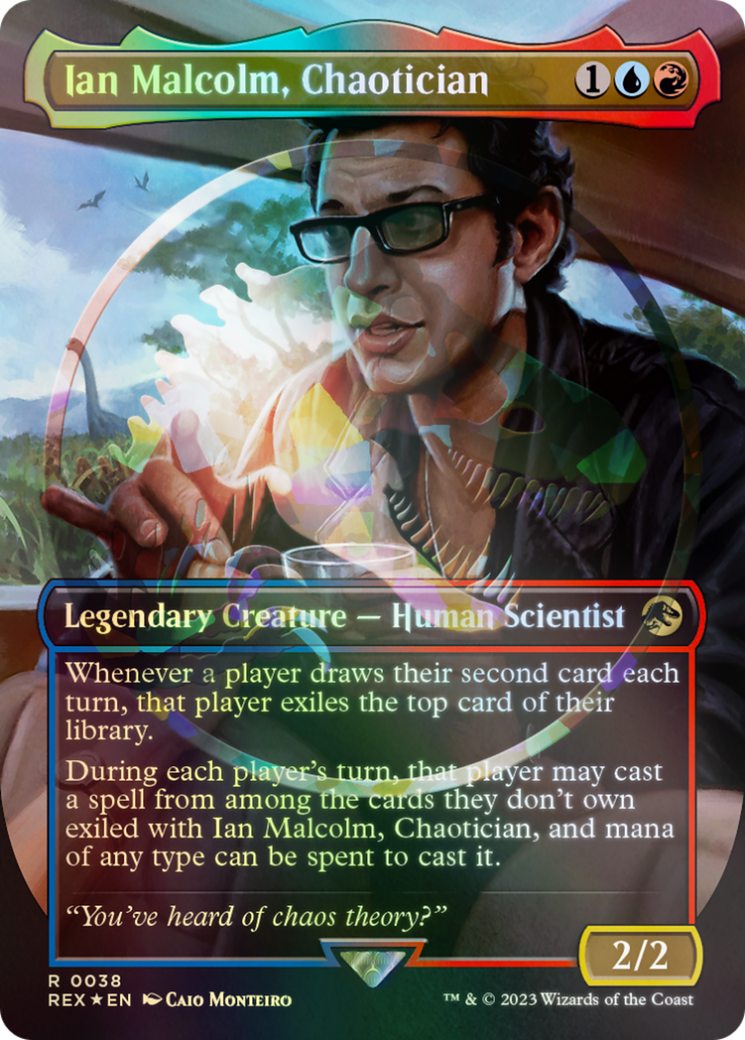 Ian Malcolm, Chaotician Emblem (Borderless) [Jurassic World Collection Tokens] | Exor Games Bridgewater