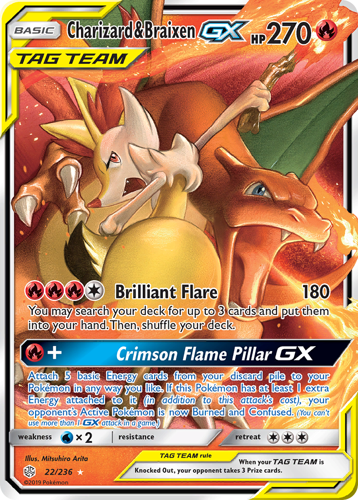 Charizard & Braixen GX (22/236) [Sun & Moon: Cosmic Eclipse] | Exor Games Bridgewater