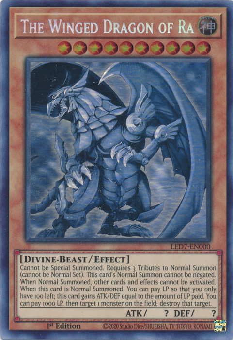 The Winged Dragon of Ra (Ghost Rare) [LED7-EN000] Ghost Rare | Exor Games Bridgewater