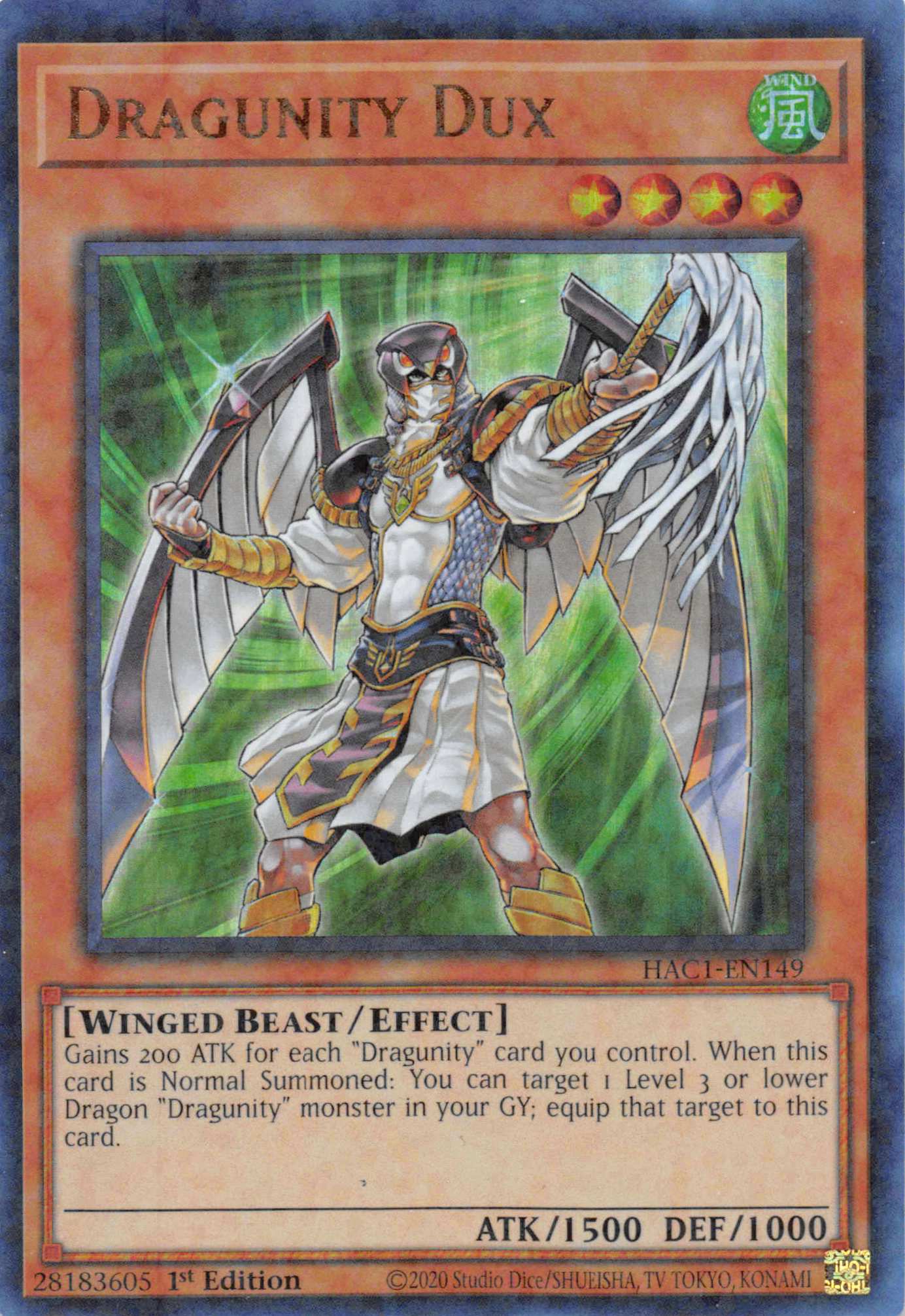 Dragunity Dux (Duel Terminal) [HAC1-EN149] Parallel Rare | Exor Games Bridgewater