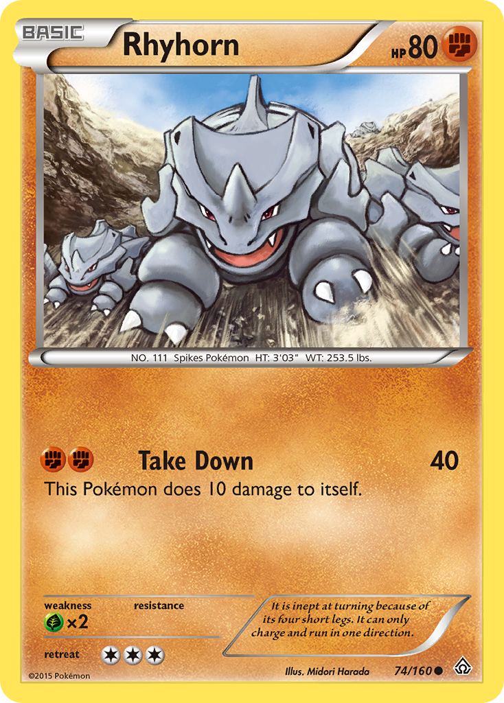 Rhyhorn (74/160) [XY: Primal Clash] | Exor Games Bridgewater