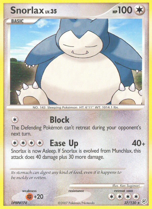 Snorlax (37/130) [Diamond & Pearl: Base Set] | Exor Games Bridgewater