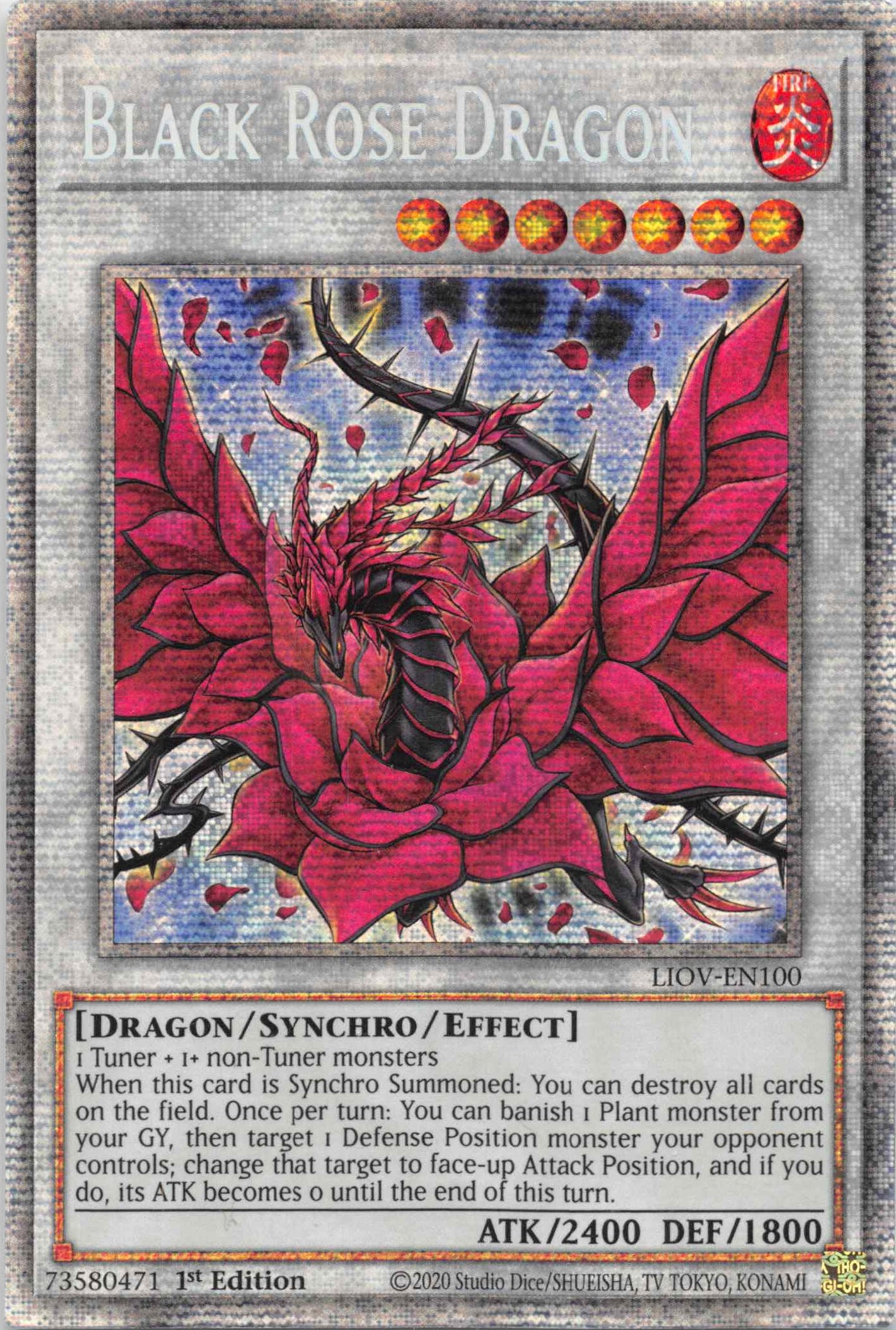 Black Rose Dragon [LIOV-EN100] Starlight Rare | Exor Games Bridgewater