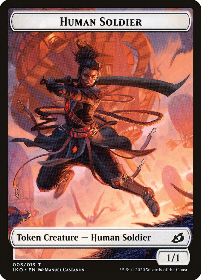 Human Soldier (003/013) [Ikoria: Lair of Behemoths Tokens] | Exor Games Bridgewater