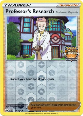 Professor's Research (178/202) (Regional Championship Promo) [Sword & Shield: Base Set] | Exor Games Bridgewater