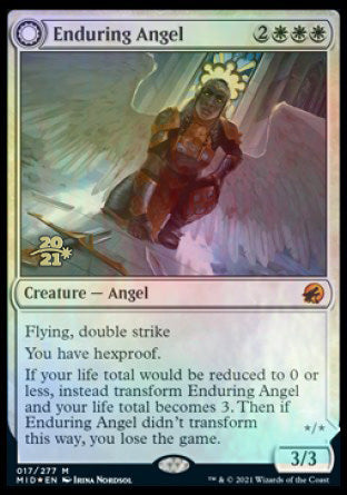 Enduring Angel // Angelic Enforcer [Innistrad: Midnight Hunt Prerelease Promos] | Exor Games Bridgewater