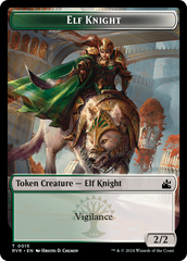 Elf Knight // Voja Double-Sided Token [Ravnica Remastered Tokens] | Exor Games Bridgewater