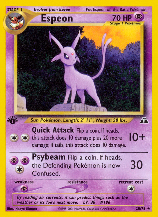 Espeon (20/75) [Neo Discovery 1st Edition] | Exor Games Bridgewater