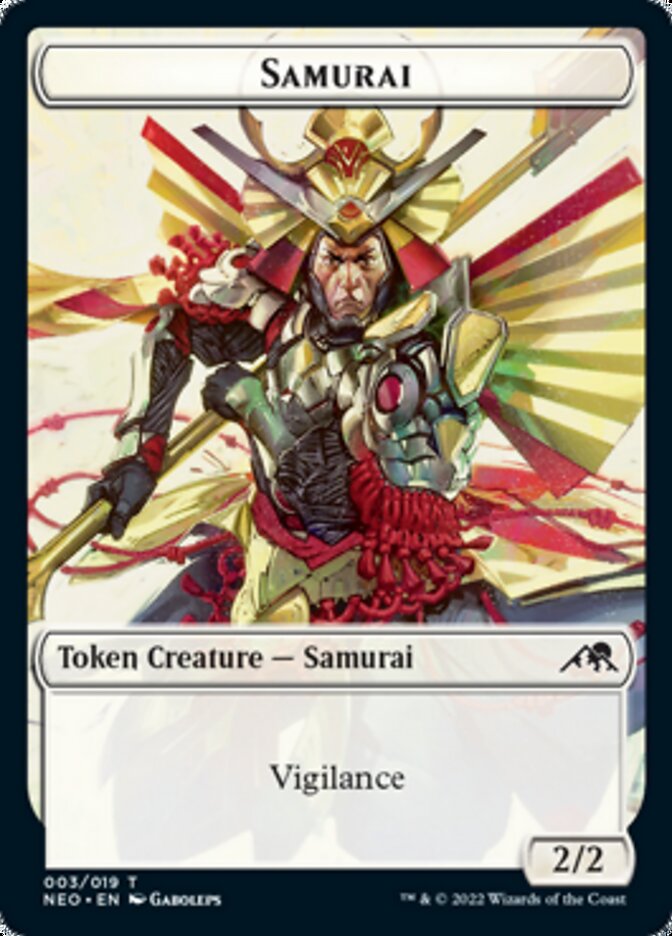 Samurai // Construct (015) Double-sided Token [Kamigawa: Neon Dynasty Tokens] | Exor Games Bridgewater