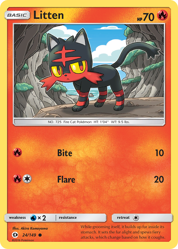 Litten (24/149) [Sun & Moon: Base Set] | Exor Games Bridgewater