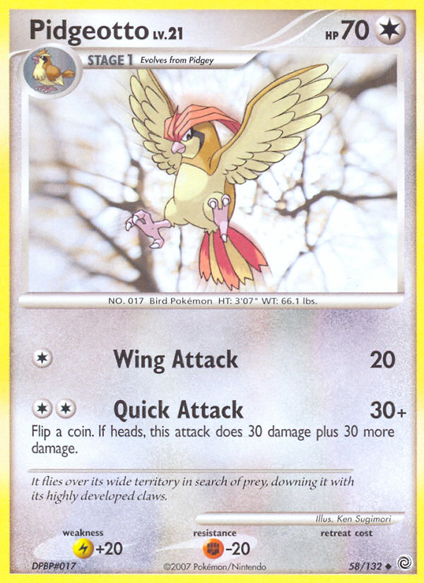 Pidgeotto (58/132) [Diamond & Pearl: Secret Wonders] | Exor Games Bridgewater