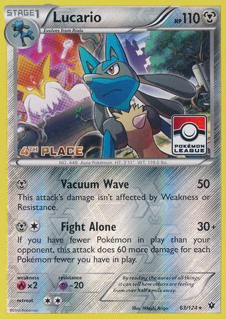 Lucario (63/124) (League Promo 4th Place) [XY: Fates Collide] | Exor Games Bridgewater