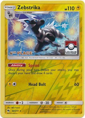 Zebstrika (82/214) (League Promo 4th Place) [Sun & Moon: Lost Thunder] | Exor Games Bridgewater