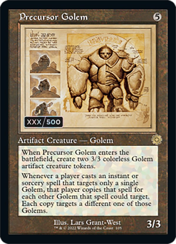 Precursor Golem (Retro Schematic) (Serial Numbered) [The Brothers' War Retro Artifacts] | Exor Games Bridgewater