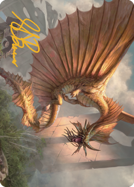 Ancient Gold Dragon Art Card (28) (Gold-Stamped Signature) [Commander Legends: Battle for Baldur's Gate Art Series] | Exor Games Bridgewater