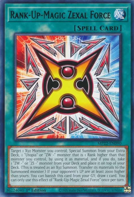 Rank-Up-Magic Zexal Force [MP22-EN090] Rare | Exor Games Bridgewater