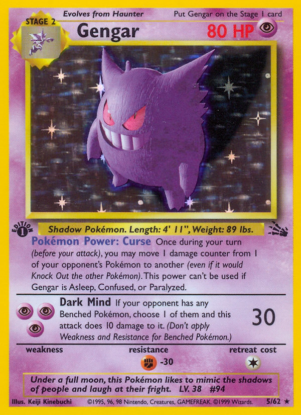 Gengar (5/62) [Fossil 1st Edition] | Exor Games Bridgewater