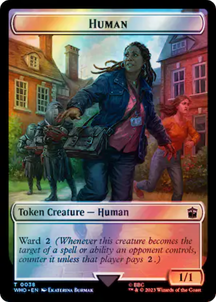 Human (0038) // Food (0059) Double-Sided Token (Surge Foil) [Doctor Who Tokens] | Exor Games Bridgewater