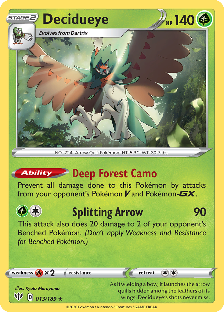 Decidueye (013/189) [Sword & Shield: Darkness Ablaze] | Exor Games Bridgewater