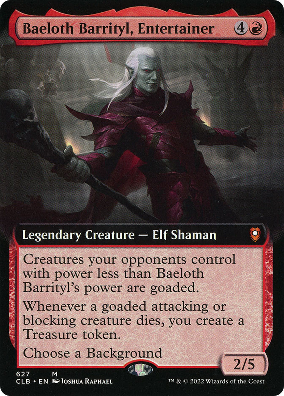 Baeloth Barrityl, Entertainer (Extended Art) [Commander Legends: Battle for Baldur's Gate] | Exor Games Bridgewater