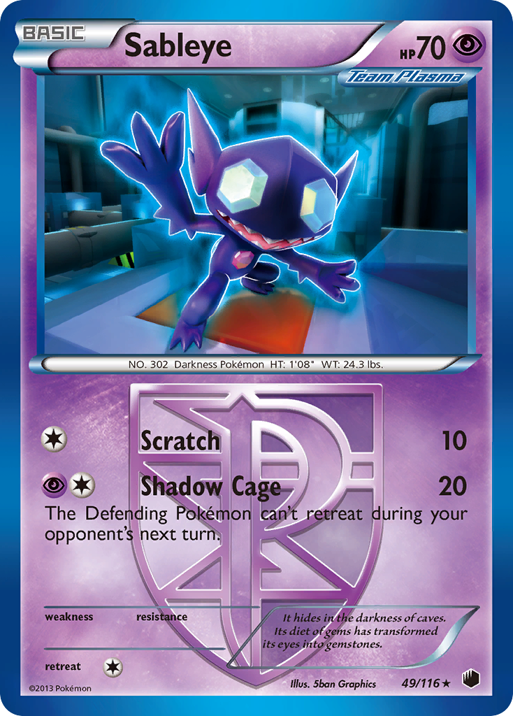 Sableye (49/116) [Black & White: Plasma Freeze] | Exor Games Bridgewater