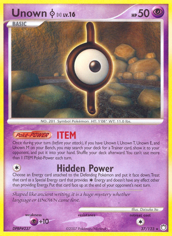 Unown I (37/123) [Diamond & Pearl: Mysterious Treasures] | Exor Games Bridgewater