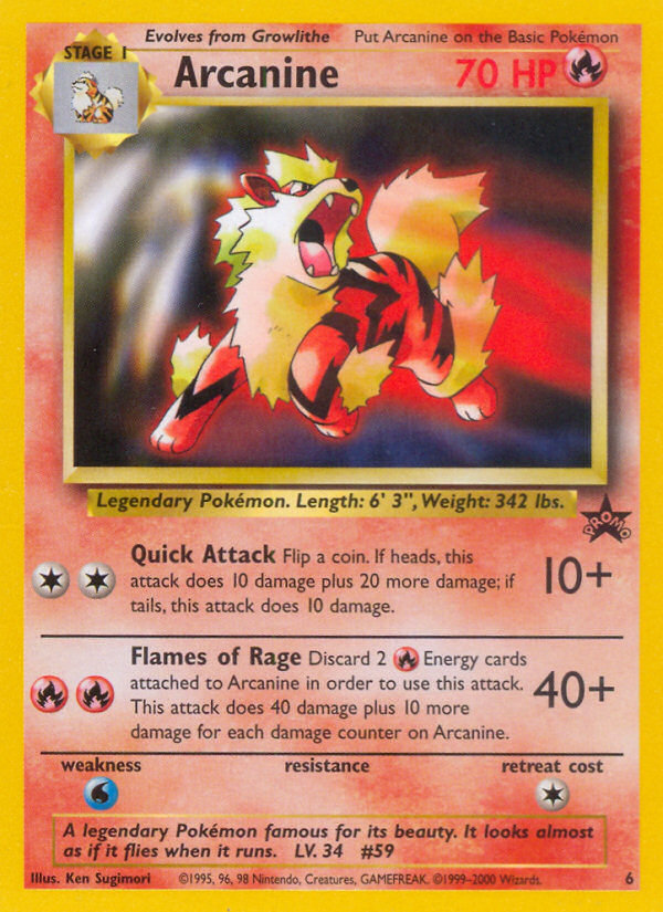 Arcanine (6) [Wizards of the Coast: Black Star Promos] | Exor Games Bridgewater