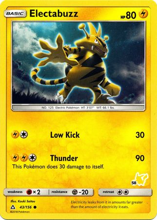 Electabuzz (43/156) (Pikachu Stamp #58) [Battle Academy 2020] | Exor Games Bridgewater