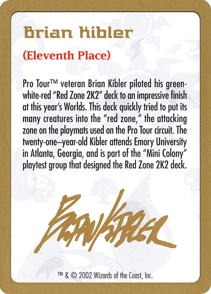 Brian Kibler Bio [World Championship Decks 2002] | Exor Games Bridgewater