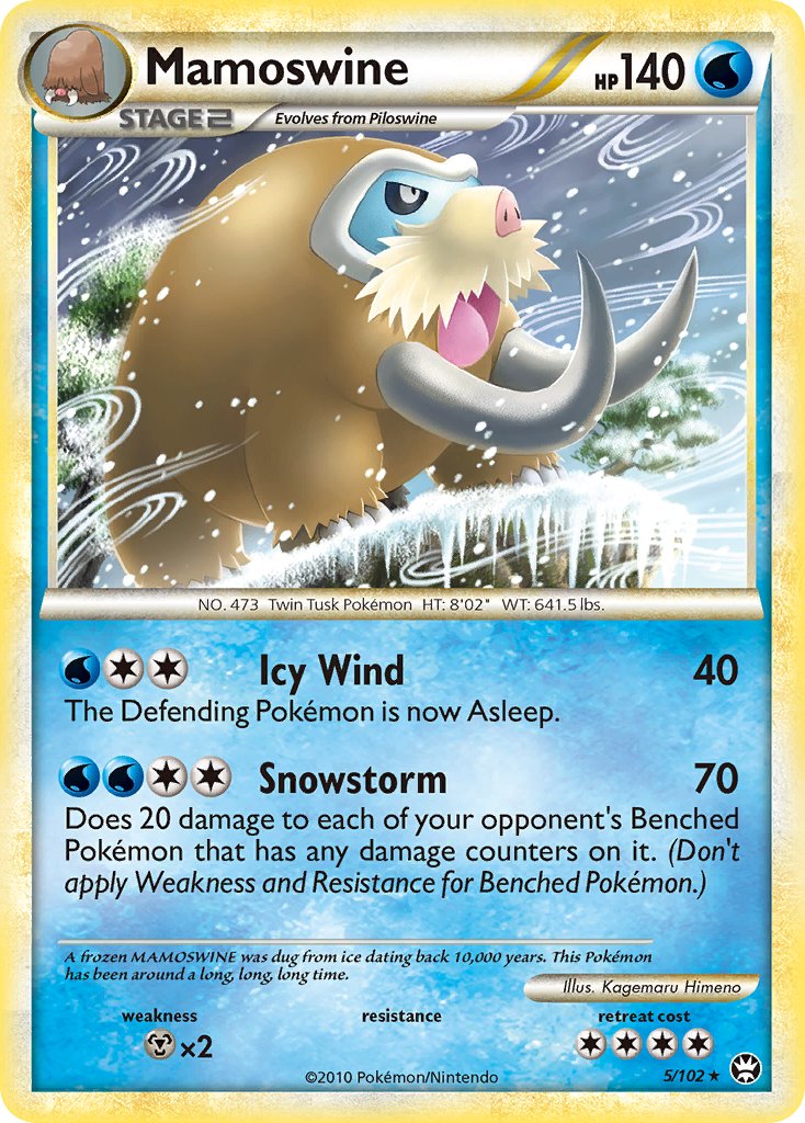 Mamoswine (5/102) (Cracked Ice Holo) (Theme Deck Exclusive) [HeartGold & SoulSilver: Triumphant] | Exor Games Bridgewater