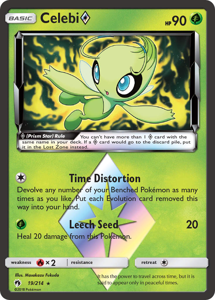 Celebi (19/214) (Prism Star) [Sun & Moon: Lost Thunder] | Exor Games Bridgewater