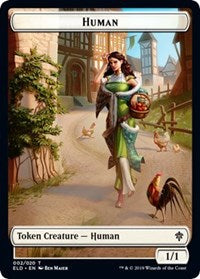 Human // Food (15) Double-sided Token [Throne of Eldraine Tokens] | Exor Games Bridgewater